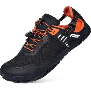 imageWater Shoes for Women Men Aqua Minimalist Barefoot Sneakers with Arch Support QuickDry for Outdoor Swim Beach Pool Surf Yoga Hiking Trail RunningBlack With Orange