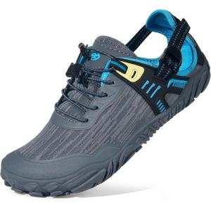 imageWater Shoes for Women Men Aqua Minimalist Barefoot Sneakers with Arch Support QuickDry for Outdoor Swim Beach Pool Surf Yoga Hiking Trail RunningGrey With Blue