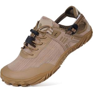 imageWater Shoes for Women Men Aqua Minimalist Barefoot Sneakers with Arch Support QuickDry for Outdoor Swim Beach Pool Surf Yoga Hiking Trail RunningKhaki