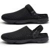 imageEagsouni Garden Clogs Garden Shoes for Men Women Summer Beach Slippers Lightweight Mesh Sandals Outdoor Walking Shoes E Black