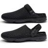 imageEagsouni Mens Womens Garden Clogs Mesh Slippers Sandals Summer Beach Shoes Lightweight Outdoor Walking Slippers E Black