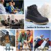 imageEagsouni Mens Womens Snow Boots Warm Fur Lined Ankle Booties Hiking Trekking Trail Climbing Shoes Lace Up AntiSlip Waterproof Working Outdoor Backpacking BootsDark Blue
