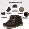 imageEagsouni Mens Womens Snow Boots Warm Fur Lined Ankle Booties Hiking Trekking Trail Climbing Shoes Lace Up AntiSlip Waterproof Working Outdoor Backpacking BootsDark Brown