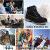 imageEagsouni Mens Womens Snow Boots Warm Fur Lined Ankle Booties Hiking Trekking Trail Climbing Shoes Lace Up AntiSlip Waterproof Working Outdoor Backpacking BootsBlack
