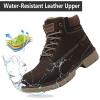 imageEagsouni Mens Womens Snow Boots Warm Fur Lined Ankle Booties Hiking Trekking Trail Climbing Shoes Lace Up AntiSlip Waterproof Working Outdoor Backpacking BootsDark Brown