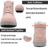 imageEagsouni Mens Womens Snow Boots Warm Fur Lined Ankle Booties Hiking Trekking Trail Climbing Shoes Lace Up AntiSlip Waterproof Working Outdoor Backpacking BootsPink