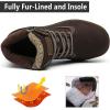 imageEagsouni Mens Womens Snow Boots Warm Fur Lined Ankle Booties Hiking Trekking Trail Climbing Shoes Lace Up AntiSlip Waterproof Working Outdoor Backpacking BootsDark Brown