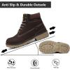 imageEagsouni Mens Womens Snow Boots Warm Fur Lined Ankle Booties Hiking Trekking Trail Climbing Shoes Lace Up AntiSlip Waterproof Working Outdoor Backpacking BootsDark Brown