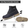 imageEagsouni Mens Womens Snow Boots Warm Fur Lined Ankle Booties Hiking Trekking Trail Climbing Shoes Lace Up AntiSlip Waterproof Working Outdoor Backpacking BootsDark Blue