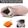 imageEagsouni Mens Womens Snow Boots Warm Fur Lined Ankle Booties Hiking Trekking Trail Climbing Shoes Lace Up AntiSlip Waterproof Working Outdoor Backpacking BootsPink