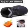 imageEagsouni Mens Womens Snow Boots Warm Fur Lined Ankle Booties Hiking Trekking Trail Climbing Shoes Lace Up AntiSlip Waterproof Working Outdoor Backpacking BootsDark Blue
