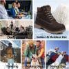 imageEagsouni Mens Womens Snow Boots Warm Fur Lined Ankle Booties Hiking Trekking Trail Climbing Shoes Lace Up AntiSlip Waterproof Working Outdoor Backpacking BootsDark Brown