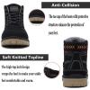 imageEagsouni Mens Womens Snow Boots Warm Fur Lined Ankle Booties Hiking Trekking Trail Climbing Shoes Lace Up AntiSlip Waterproof Working Outdoor Backpacking BootsBlack