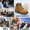 imageEagsouni Mens Womens Snow Boots Warm Fur Lined Ankle Booties Hiking Trekking Trail Climbing Shoes Lace Up AntiSlip Waterproof Working Outdoor Backpacking BootsBrown
