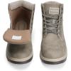 imageEagsouni Mens Womens Snow Boots Warm Fur Lined Ankle Booties Hiking Trekking Trail Climbing Shoes Lace Up AntiSlip Waterproof Working Outdoor Backpacking BootsKhaki Without Fur