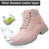 imageEagsouni Mens Womens Snow Boots Warm Fur Lined Ankle Booties Hiking Trekking Trail Climbing Shoes Lace Up AntiSlip Waterproof Working Outdoor Backpacking BootsPink