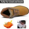 imageEagsouni Mens Womens Snow Boots Warm Fur Lined Ankle Booties Hiking Trekking Trail Climbing Shoes Lace Up AntiSlip Waterproof Working Outdoor Backpacking BootsBrown