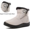 imageEagsouni Snow Boots Womens Winter Ankle Boots Ladies Warm Fur Lined Booties Thickening Shoes Zip Flat Sneakers Outdoor BootiesHigh Top  Beige