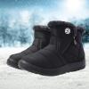 imageEagsouni Snow Boots Womens Winter Ankle Boots Ladies Warm Fur Lined Booties Thickening Shoes Zip Flat Sneakers Outdoor BootiesHigh Top  Black
