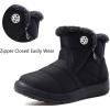 imageEagsouni Snow Boots Womens Winter Ankle Boots Ladies Warm Fur Lined Booties Thickening Shoes Zip Flat Sneakers Outdoor BootiesHigh Top  Black