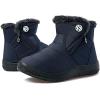 imageEagsouni Snow Boots Womens Winter Ankle Boots Ladies Warm Fur Lined Booties Thickening Shoes Zip Flat Sneakers Outdoor BootiesHigh Top  Blue