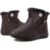 imageEagsouni Snow Boots Womens Winter Ankle Boots Ladies Warm Fur Lined Booties Thickening Shoes Zip Flat Sneakers Outdoor BootiesHigh Top  Coffee