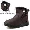 imageEagsouni Snow Boots Womens Winter Ankle Boots Ladies Warm Fur Lined Booties Thickening Shoes Zip Flat Sneakers Outdoor BootiesHigh Top  Coffee