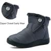 imageEagsouni Snow Boots Womens Winter Ankle Boots Ladies Warm Fur Lined Booties Thickening Shoes Zip Flat Sneakers Outdoor BootiesHigh Top  Grey