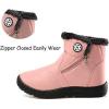 imageEagsouni Snow Boots Womens Winter Ankle Boots Ladies Warm Fur Lined Booties Thickening Shoes Zip Flat Sneakers Outdoor BootiesHigh Top  Pink