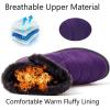 imageEagsouni Snow Boots Womens Winter Ankle Boots Ladies Warm Fur Lined Booties Thickening Shoes Zip Flat Sneakers Outdoor BootiesHigh Top  Purple
