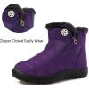 imageEagsouni Snow Boots Womens Winter Ankle Boots Ladies Warm Fur Lined Booties Thickening Shoes Zip Flat Sneakers Outdoor BootiesHigh Top  Purple