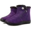 imageEagsouni Snow Boots Womens Winter Ankle Boots Ladies Warm Fur Lined Booties Thickening Shoes Zip Flat Sneakers Outdoor BootiesHigh Top  Purple