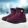 imageEagsouni Snow Boots Womens Winter Ankle Boots Ladies Warm Fur Lined Booties Thickening Shoes Zip Flat Sneakers Outdoor BootiesHigh Top  Wine Red