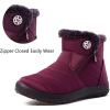 imageEagsouni Snow Boots Womens Winter Ankle Boots Ladies Warm Fur Lined Booties Thickening Shoes Zip Flat Sneakers Outdoor BootiesHigh Top  Wine Red