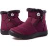 imageEagsouni Snow Boots Womens Winter Ankle Boots Ladies Warm Fur Lined Booties Thickening Shoes Zip Flat Sneakers Outdoor BootiesHigh Top  Wine Red