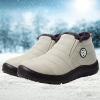 imageEagsouni Snow Boots Womens Winter Ankle Boots Ladies Warm Fur Lined Booties Thickening Shoes Zip Flat Sneakers Outdoor BootiesLow Top  Beige