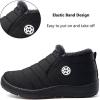 imageEagsouni Snow Boots Womens Winter Ankle Boots Ladies Warm Fur Lined Booties Thickening Shoes Zip Flat Sneakers Outdoor BootiesLow Top  Black