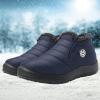 imageEagsouni Snow Boots Womens Winter Ankle Boots Ladies Warm Fur Lined Booties Thickening Shoes Zip Flat Sneakers Outdoor BootiesLow Top  Blue