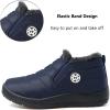 imageEagsouni Snow Boots Womens Winter Ankle Boots Ladies Warm Fur Lined Booties Thickening Shoes Zip Flat Sneakers Outdoor BootiesLow Top  Blue