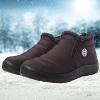 imageEagsouni Snow Boots Womens Winter Ankle Boots Ladies Warm Fur Lined Booties Thickening Shoes Zip Flat Sneakers Outdoor BootiesLow Top  Coffee