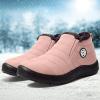 imageEagsouni Snow Boots Womens Winter Ankle Boots Ladies Warm Fur Lined Booties Thickening Shoes Zip Flat Sneakers Outdoor BootiesLow Top  Pink
