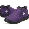 imageEagsouni Snow Boots Womens Winter Ankle Boots Ladies Warm Fur Lined Booties Thickening Shoes Zip Flat Sneakers Outdoor BootiesLow Top  Purple