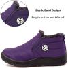 imageEagsouni Snow Boots Womens Winter Ankle Boots Ladies Warm Fur Lined Booties Thickening Shoes Zip Flat Sneakers Outdoor BootiesLow Top  Purple