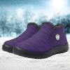 imageEagsouni Snow Boots Womens Winter Ankle Boots Ladies Warm Fur Lined Booties Thickening Shoes Zip Flat Sneakers Outdoor BootiesLow Top  Purple