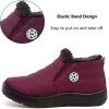 imageEagsouni Snow Boots Womens Winter Ankle Boots Ladies Warm Fur Lined Booties Thickening Shoes Zip Flat Sneakers Outdoor BootiesLow Top  Wine Red
