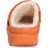imageEagsouni Waterproof Slippers Mens Women Fur Lined Clogs Winter Warm Garden Shoes House Slippers Indoor Outdoor Mules Orange