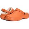 imageEagsouni Waterproof Slippers Mens Women Fur Lined Clogs Winter Warm Garden Shoes House Slippers Indoor Outdoor Mules Orange