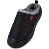 imageEagsouni Womens Mens House Slippers Slip on Snow Winter Warm Fully Fur Lined Slippers Indoor Outdoor ShoesBlacka