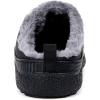 imageEagsouni Womens Mens House Slippers Slip on Snow Winter Warm Fully Fur Lined Slippers Indoor Outdoor ShoesBlacka