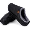 imageEagsouni Womens Mens House Slippers Slip on Snow Winter Warm Fully Fur Lined Slippers Indoor Outdoor ShoesBlacka